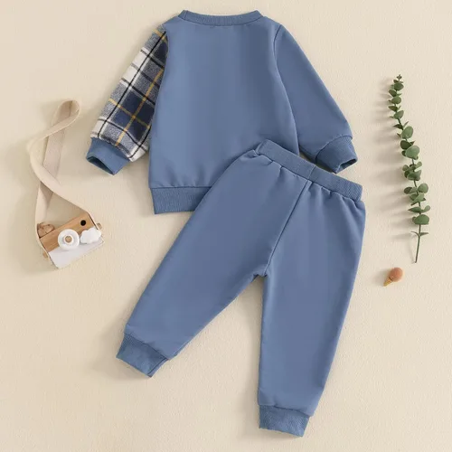 Miniatura 19 de Conjunto de sudadera de manga larga con cuello redondo y pantalones deportivos para bebés, ropa de invierno para bebé