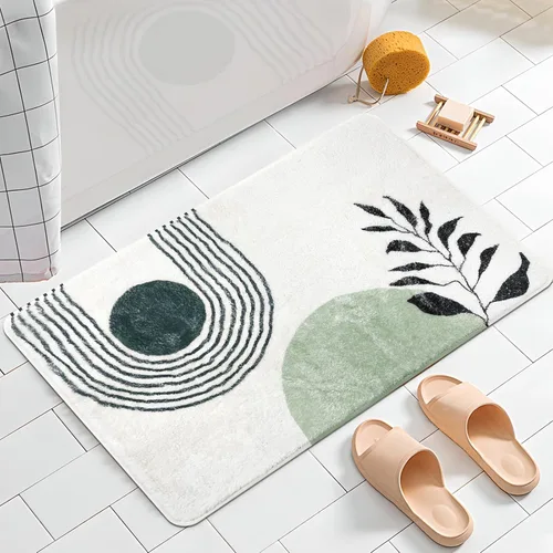 Miniatura 3 de APROPHIC Alfombras de baño bohemias de 17 x 24 pulgadas para decoración de baño, tapete de baño antideslizante de microfibra de felpa absorbente