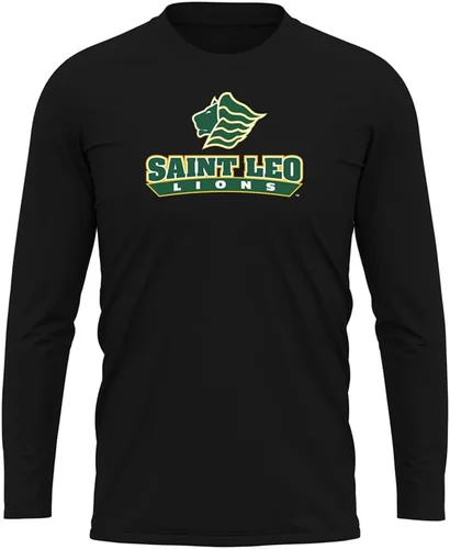 Miniatura 251 de Camisa deportiva de manga larga oficial de la NCAA Collegiate para hombre, colección negra con logotipo primario