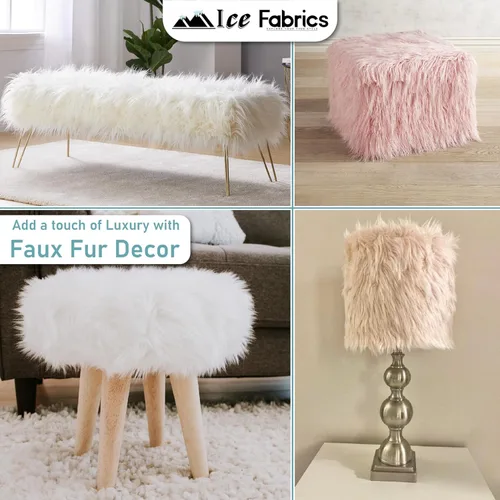 Miniatura 3 de Ice Fabrics Craft - Rollos precortados de tela de piel sintética, tiras de tela mohair de 2 x 60 pulgadas, súper suaves y mullidos, perfectos