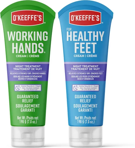 Crema de manos y crema para pies de tratamiento nocturno Working Hands y Healthy Feet de O'Keeffe's, tubo de 200 g