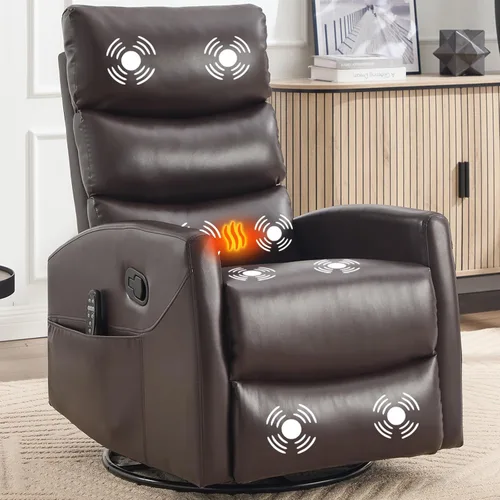Miniatura 22 de Silla reclinable con masaje y calor, silla reclinable giratoria con respaldo alto, sillones reclinables manuales Lazy Boy para adultos, silla