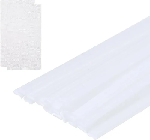 Miniatura 20 de MECCANIXITY 20 varillas de soldadura de plástico, tiras de reparación de soldadura PP de 20 pulgadas con malla de refuerzo para parachoques de Rojo
