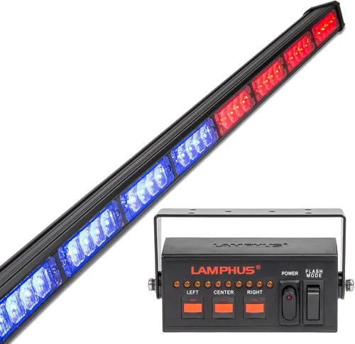 Miniatura 11 de LAMPHUS SolarBlast SBLS104 barra de luces LED de alerta de emergencia e indicación de tránsito, 47 pulgadas, 40 W - ÁMBAR AZUL, ámbar / blanco
