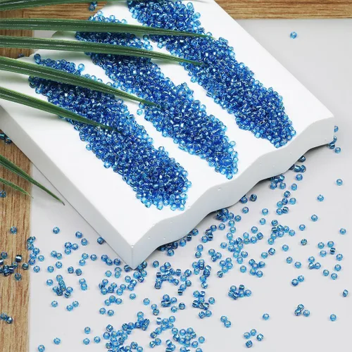 Miniatura 24 de Cuentas de semillas doradas transparentes de 4 mm al por mayor para hacer joyas, 110 gramos, aproximadamente 1600 piezas, cuentas de vidrio 6/0