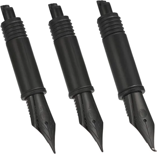 Miniatura 6 de Juego de 3 plumas estilográficas Hongdian negras de tamaño mediano para Black Forest 1850, 1851, 1861, M2, M1, 1843, 6013, 517D, 517S, 525, 1843