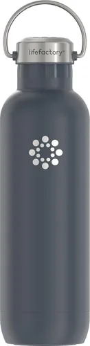 Miniatura 15 de Lifefactory Botella deportiva aislada al vacío de acero inoxidable de 16 onzas, mezclilla oscura