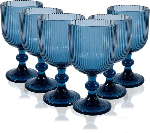 Miniatura 9 de CHLJAR Hobnail - Juego de 6 vasos para beber, juego de cristalería vintage de 14 onzas, vaso de agua verde en relieve para cerveza, jugo, cóctel