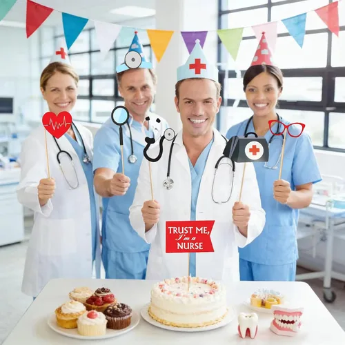 Miniatura 6 de Kit de 40 accesorios profesionales para cabina de fotos médicas para eventos de adultos, celebraciones de oficina dental, graduación de médico