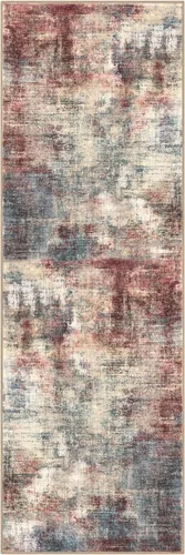 Miniatura 346 de IOHOUZE Alfombra abstracta lavable de 3 x 12 pies para pasillos, antideslizante para cocina, camino de entrada de lana sintética para interiores