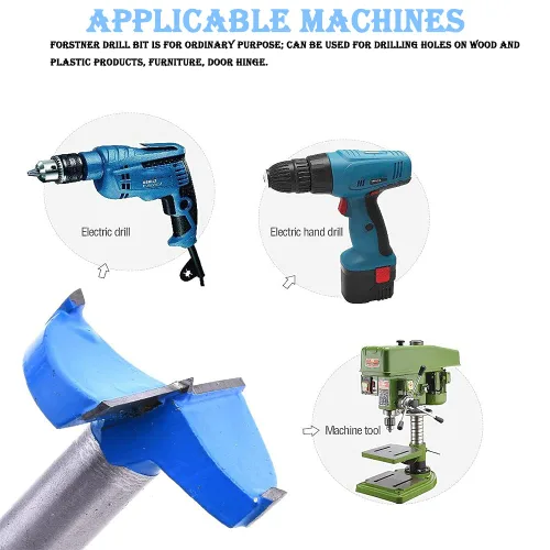 Miniatura 6 de Forstner Broca de taladro de 1.65 pulgadas / 1.654 in para carpintería, brocas de perforación de madera de carburo con mango hexagonal de 2/5