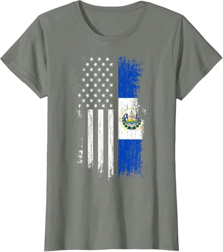Miniatura 18 de Camiseta de la bandera de Estados Unidos salvadoreño - Camiseta de El Salvador USA