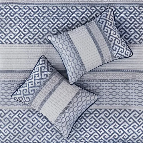 Miniatura 8 de Madison Park - Juego de colchas de lujo con diseño de rayas jacquard - para todas las estaciones, colcha de cama ligera, fundas, almohada Azul