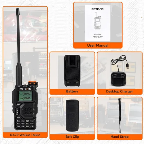 Miniatura 7 de Retevis RA79 (actualización para radio Jamón UV 5R 3rd), radio bidireccional de doble banda, soporte Chirp, NOAA, radio AM/FM portátil, Walkie