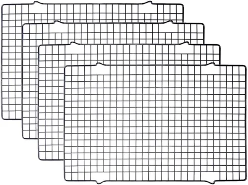Miniatura 9 de Tebery Paquete de 2 Rejillas de Alambre Negro de Servicio Pesado para Cocinar Rejillas para Hornear, Rejilla Antiadherente de 16" x 10" para Hornear