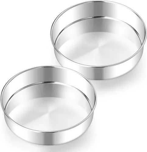 Miniatura 12 de E-far Juego de 2 Moldes Pequeños para Pasteles, Moldes Redondos Mini de Acero Inoxidable de 5 Pulgadas para Hornear - No Tóxicos y a Prueba
