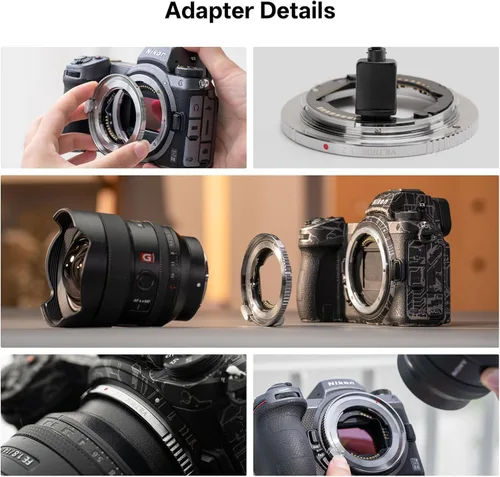 Miniatura 5 de Adaptador de lente de montaje E-Z, lente de montaje E a cámara de montaje en Z, adaptador de lente de enfoque automático compatible con lente Sony
