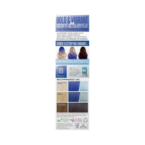 Miniatura 3 de Knight & Wilson Color-Freedom - Tinte semipermanente para el cabello, 5.1 fl oz, color azul verdadero, ultra vibrante, apto para veganos