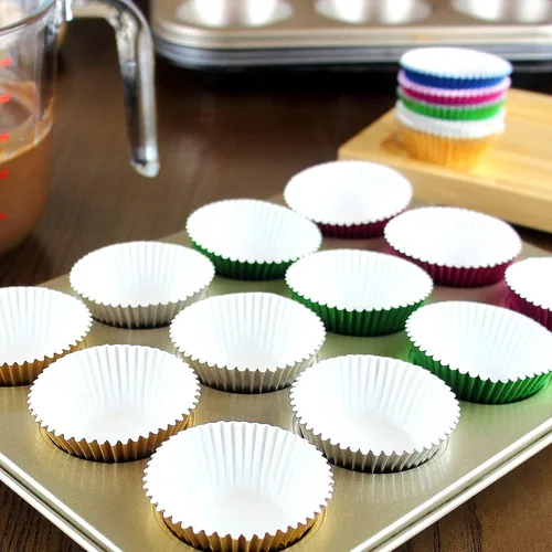 Miniatura 4 de Mini Foil Cupcake Liners Muffin Paper Baking Cups 300 Pcs (negro)
