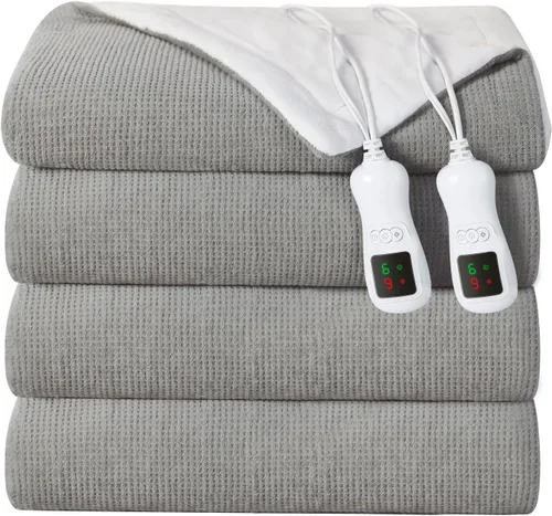 Miniatura 10 de Manta térmica eléctrica, calentador de manta lavable para el hogar para adultos, calentamiento rápido, franela suave súper acogedora de 50 x 60