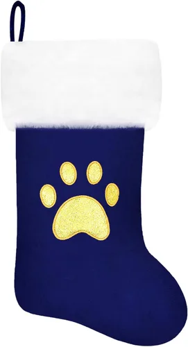 Miniatura 138 de Calcetines de Navidad bordados de 20 pulgadas con monograma, terciopelo negro con puño de felpa blanca supersuave, adornos clásicos para decoración