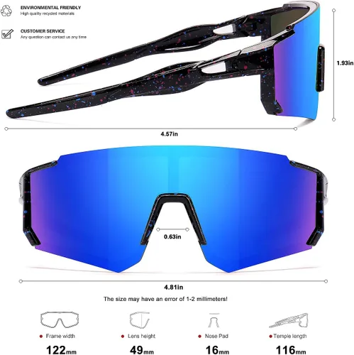 Miniatura 4 de SEKKAF Gafas de sol de béisbol juveniles para niños, gafas de sol deportivas para niños y niñas, gafas de softbol para ciclismo, protección UV400