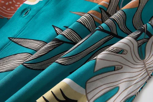 Miniatura 7 de Atwfo Conjunto de camisa hawaiana y pantalón corto para hombre, conjunto de 2 piezas para vacaciones, casual, con botones, playa, trajes florales