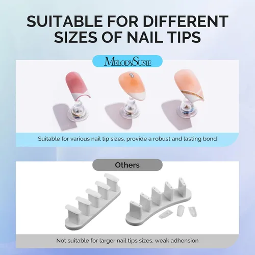 Miniatura 5 de MelodySusie Soporte de uñas para prensa, 2 juegos de base magnética acrílica azul para pintura con masilla adhesiva reutilizable para el hogar