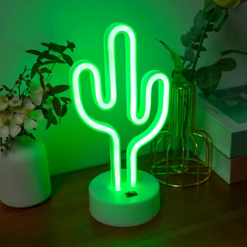 Miniatura 7 de Luces de neón de cactus verdes con base de soporte, letreros de neón de cactus para dormitorio, mesa, bar, cumpleaños, decoración de Navidad, verano