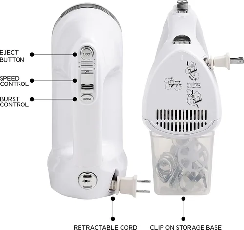 Miniatura 6 de Kenmore 89109 Batidora de mano de 5 velocidades en blanco