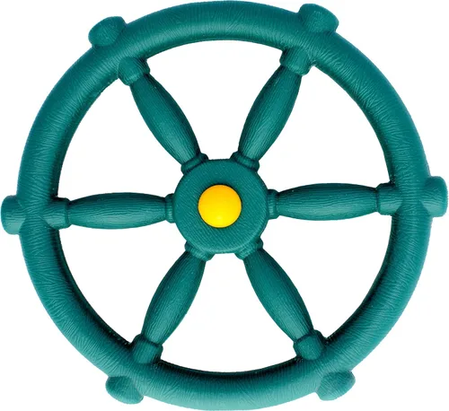 Timón de barco pirata Jungle Gym Kingdom, color verde Rueda verde