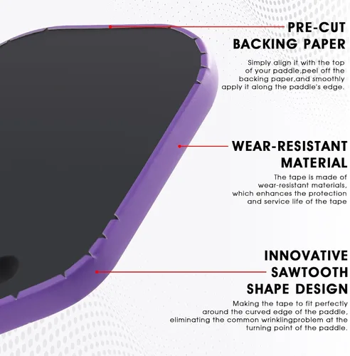 Miniatura 76 de PICKLETECH Cinta de protección de pala de pickleball – Protector de borde de cabeza de paleta – Cinta de protección de borde de raqueta ajuste gris