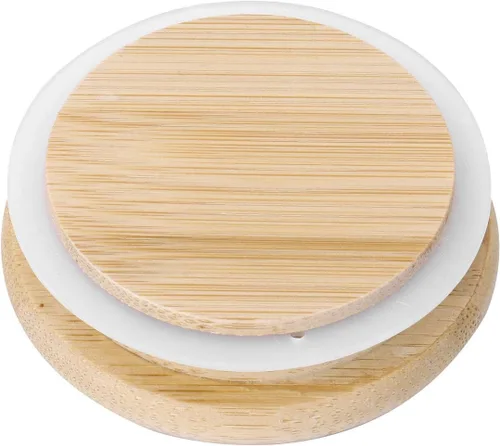 Miniatura 6 de iiniim Tapas reutilizables de bambú, tapas de anillo de sellado de silicona, tapas para pequeñas bocas regulares, conservas de conservas, tarros