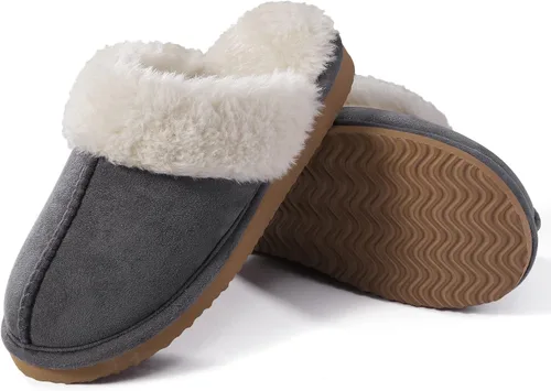 Miniatura 3 de Litfun Pantuflas mullidas de espuma viscoelástica para mujer, zapatos de invierno para interiores y exteriores