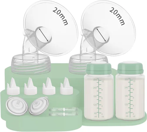 Miniatura 13 de 2 botellas de almacenamiento de leche materna de 10 onzas compatibles con SpectraS1 S2 9 Plus SG/Motif Luna/otros brida de boca ancha, recipiente