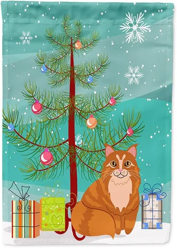 Miniatura 41 de Caroline's Treasures BB4411GF Bandera de jardín con diseño de gato abisinio con texto en inglés "Merry Christmas" para jardín, bandera decorativa