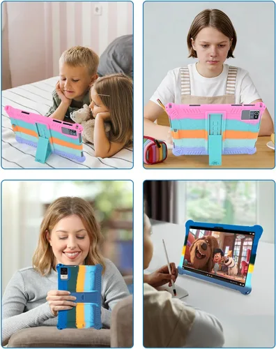 Miniatura 8 de DETUOSI Funda de silicona para tablet Okaysea de 10,1 pulgadas con lápiz stylus y correa para el hombro, funda con soporte multiángulo, funda suave