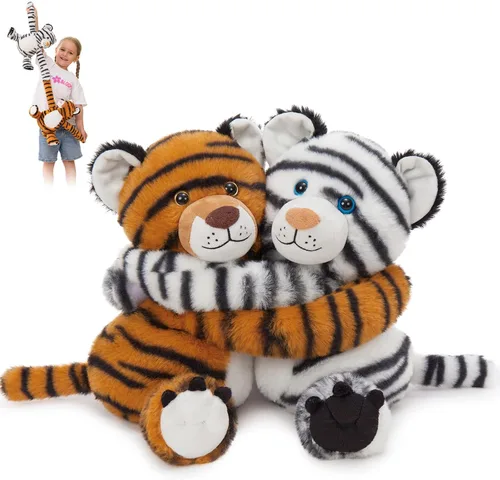 Miniatura 10 de MorisMos Dúo de Animales de Peluche de Leopardo, Congelables y Aptos para Microondas, Juguete de Leopardo de Brazos Largos para Abrazar, Almohadilla