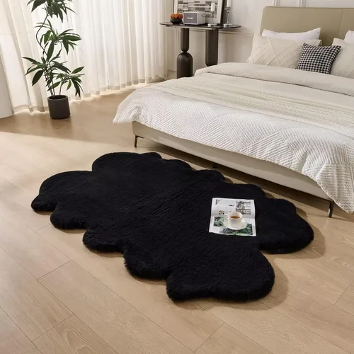 Alfombra de piel sintética de oveja esponjosa y peluda de 1700GSM, alfombra extra suave de piel sintética, alfombra de pelo esponjoso y peludo para