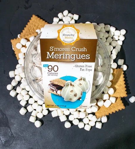 Miniatura 3 de Krunchy Melts Galletas originales de merengue Sabor S'mores Solo 90 calorías por porción Sin grasa, sin gluten, sin lácteos (4 onzas)