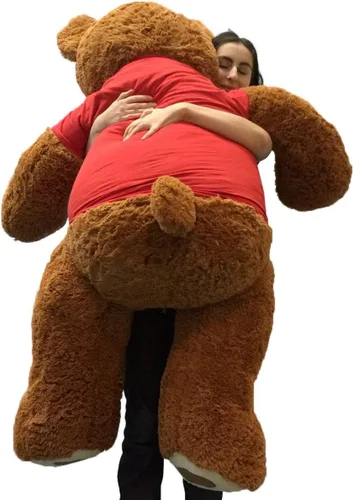 Miniatura 5 de Big Plush Oso de peluche gigante de 5 pies – Wearing You are Special camiseta de 60 pulgadas suave color marrón canela enorme oso de peluche