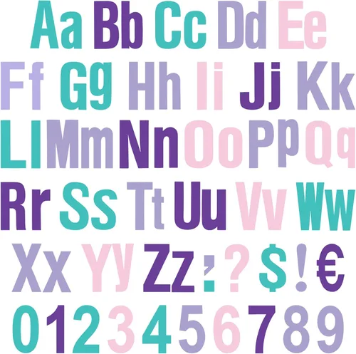 Miniatura 9 de Tenare Juego de 134 letras coloridas del alfabeto de 5 pulgadas, letras del alfabeto, números y recortes de puntuación para tablón de anuncios, Negro