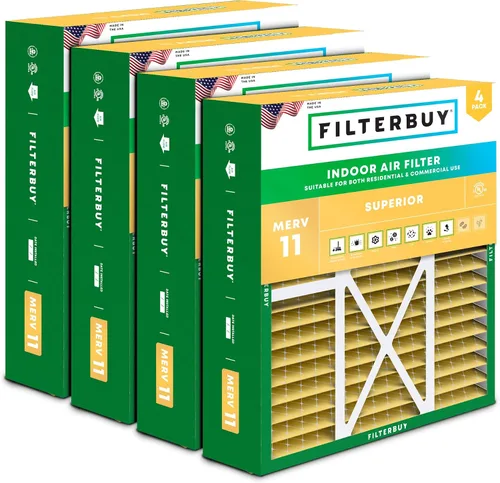 Miniatura 13 de Filterbuy Filtro de aire MERV 11 de 10 x 17 x 2 pulgadas Defensa Superior contra Mascotas y Alergias (paquete de 4), filtros exteriores plisados
