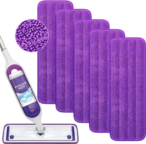 Miniatura 10 de Almohadillas de repuesto reutilizables para mopa eléctrica Swiffer Power Mop Kit de iniciación – Recambios de almohadillas Swifter Powermop