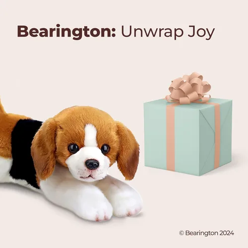 Miniatura 5 de Bearington Lil' Hunter Beagle - Animal de peluche suave y esponjoso de 8 pulgadas, Beagles de peluche realistas, adorables peluches de cachorro