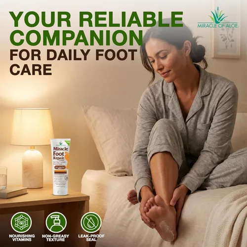 Miniatura 4 de Miracle - Crema reparadora de pies, 8 onzas + 1 onza Miracle Hand Repair, lociones curativas de aloe vera para manos y pies secos y agrietados