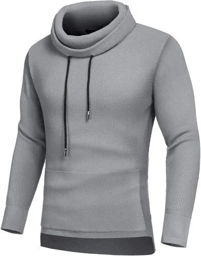 Miniatura 3 de COOFANDY Mens Slim Fit Turtleneck Long Sleeve Cowl Neck Ribbed Pullover Sweaters