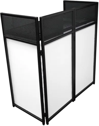 Miniatura 6 de Rockville ROCKBOOTH Cabina de fachada para evento DJ con mesa de 39.5" x 20", mesa desmontable, pantallas negras/blancas, bolsa de viaje, para DJs