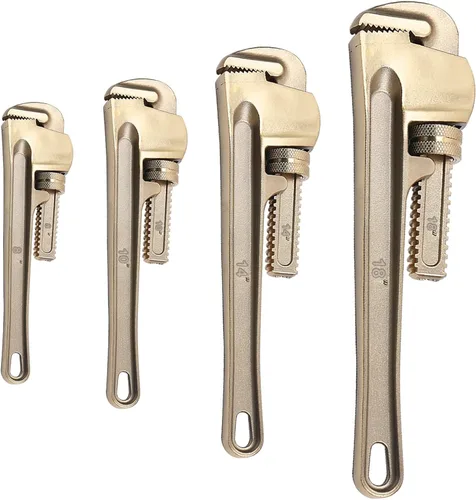 Miniatura 9 de WEDO Llave de tubo sin chispas (longitud 23.622 in, apertura máxima 2.953 in), llave de fontanería recta sin chispas, llave de seguridad sin Bronce