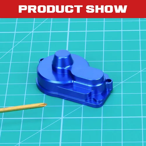 Miniatura 6 de RCAWD para Losi Mini-T 2.0 1/18 y Mini-B 1/16 Actualizaciones de la cubierta de engranajes, piezas de aluminio para # LOS211016 Azul